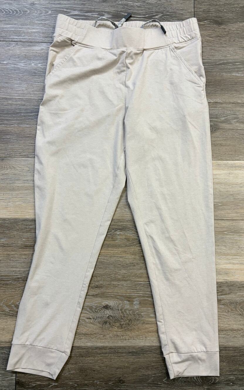 Varley Beige Jogger Pants Small Athleisure Minimalist Lounge Travel